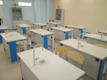 Student laboratory table for equipping physics, chemistry, and biology classrooms